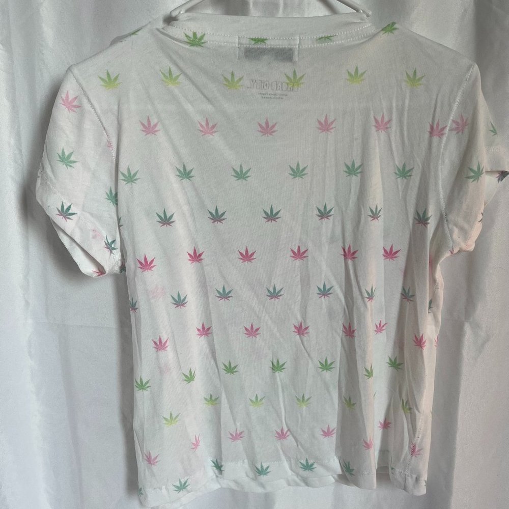 Wildfox Broad City Collab Tee Shirt with Tye Dye Leaves